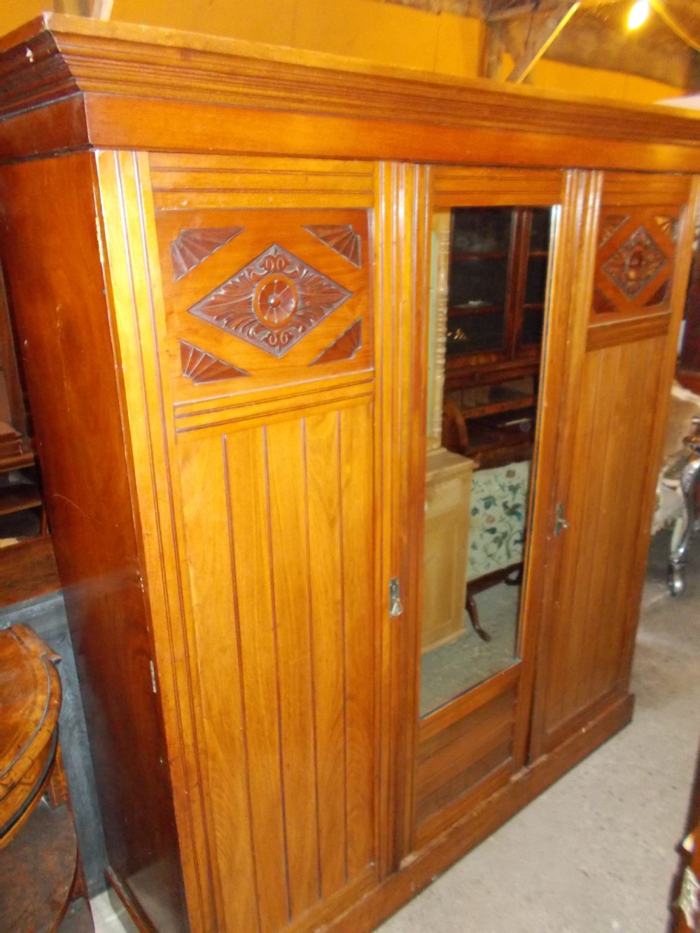 Late Victorian 3 door wardrobe.