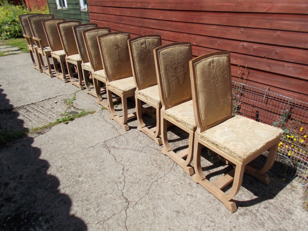 Set of 10 art deco dining chairs