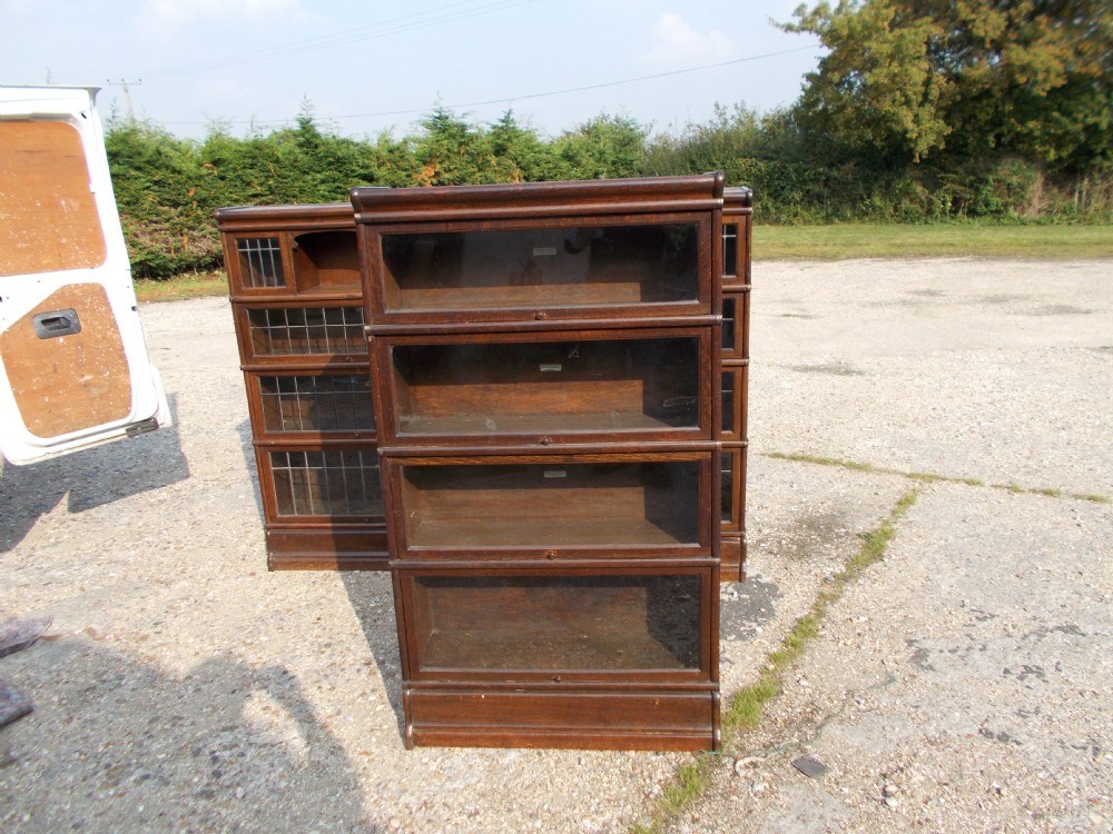 Oak Globe Wernicke 4 section glazed bookcase 