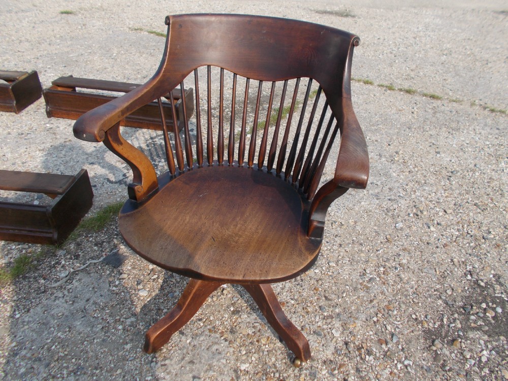 Early 20th century mahogany revolving desk armchair