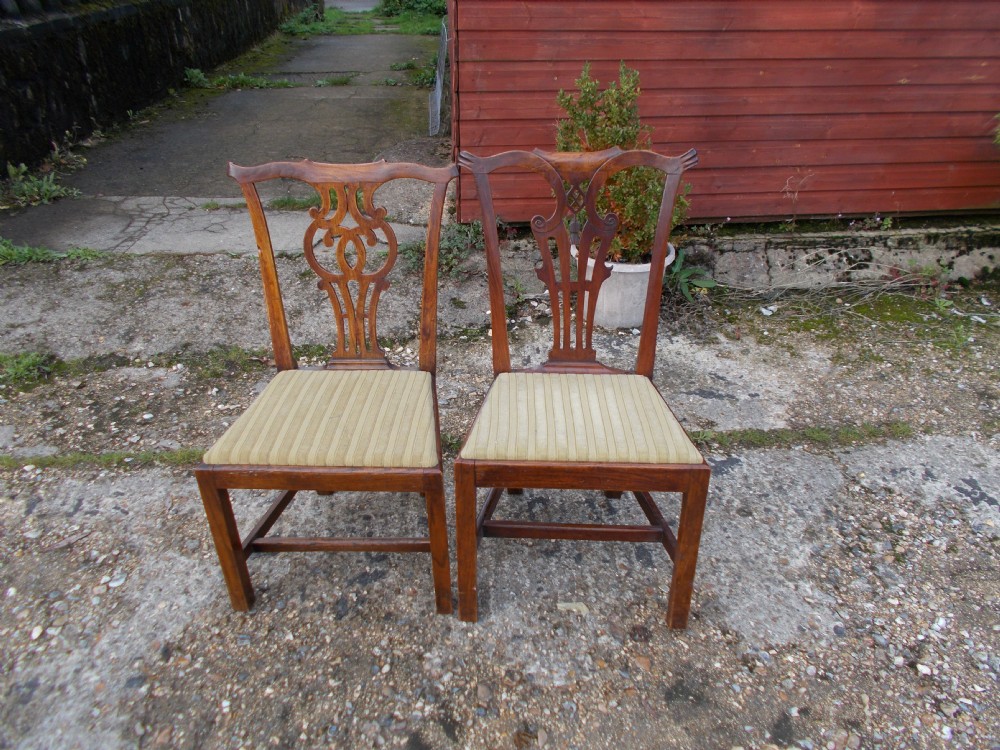 Matched pair of Late 18th century elm chairs