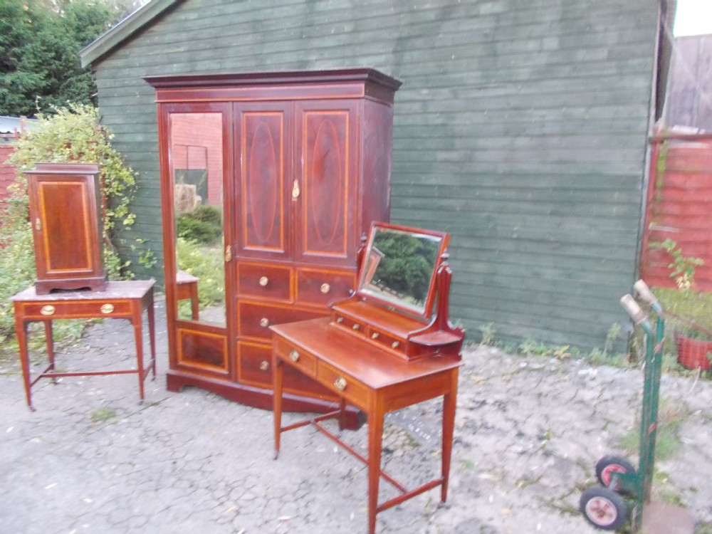 Edwardian inlaid bedroom suite by Shoolbred & co.