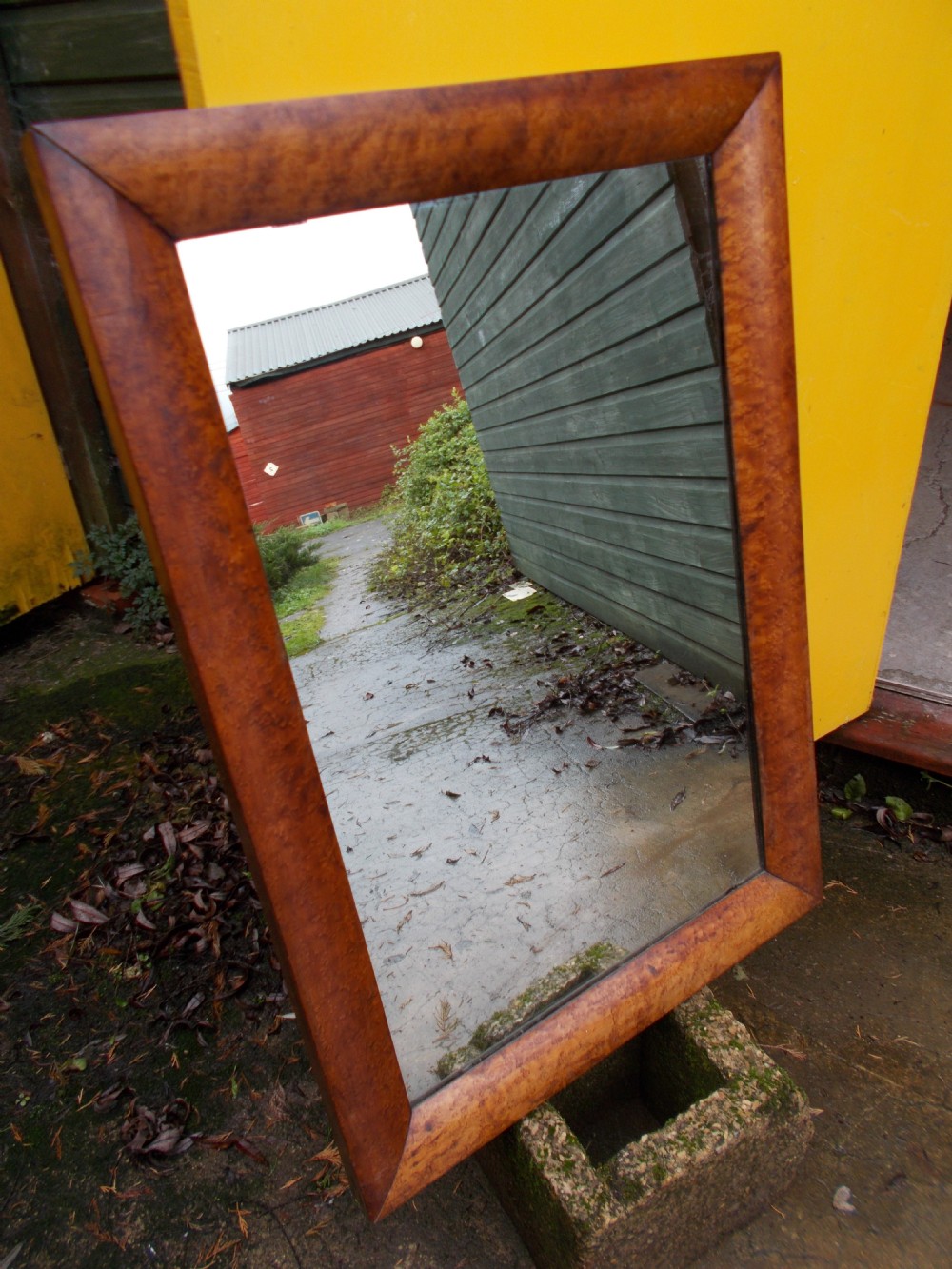 Victorian birds eye maple mirror