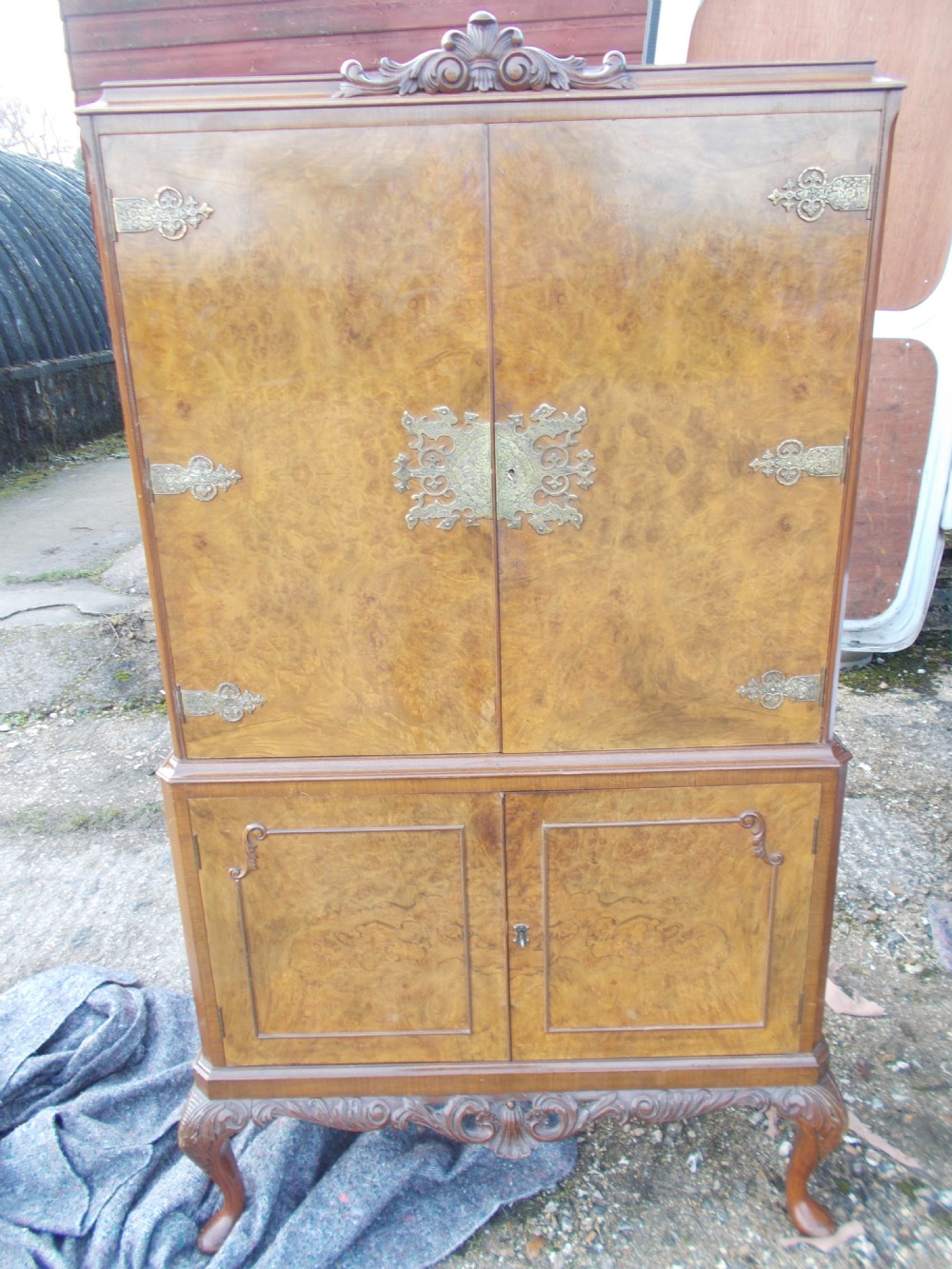Walnut cocktail cabinet