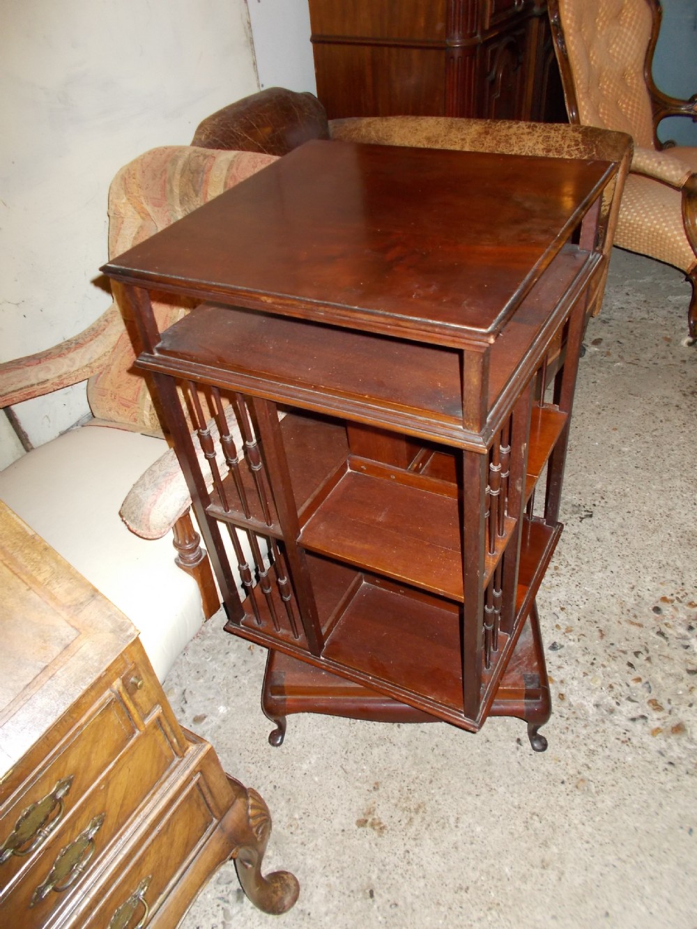 Edwardian mahogany revolving bookcase