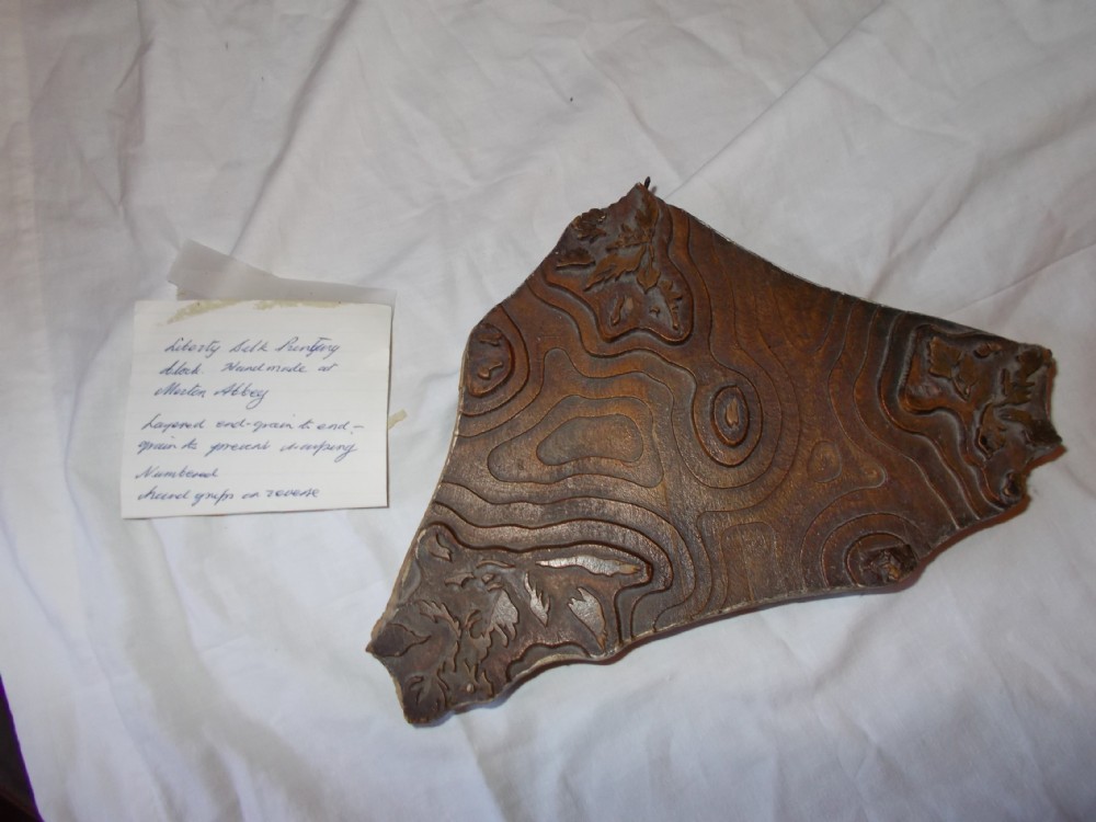 Carved Liberty printing block from Merton Abbey