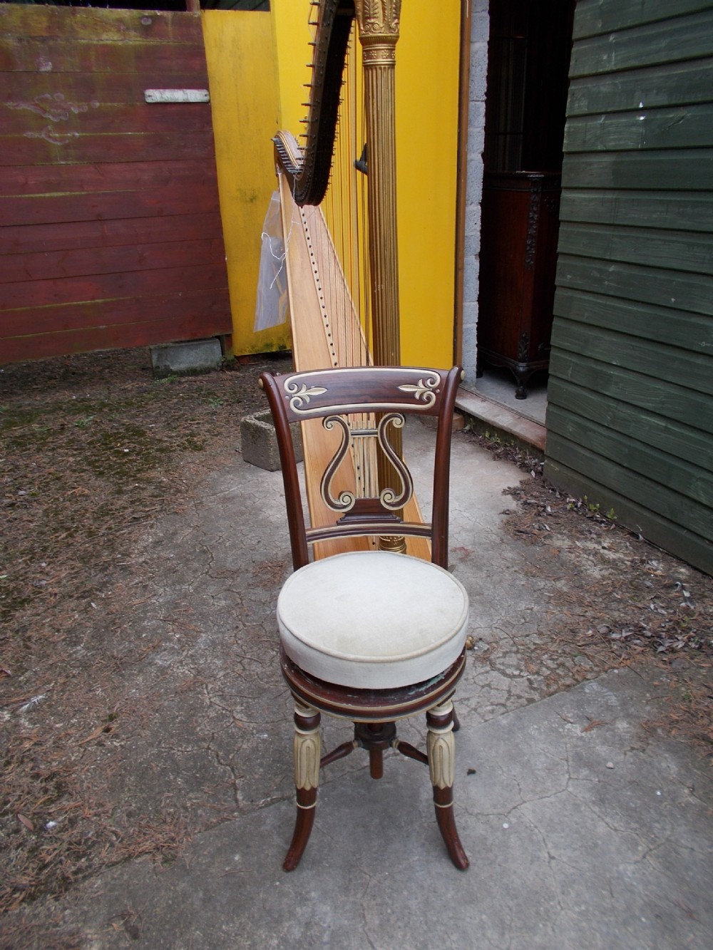 Early Victorian revolving music stool