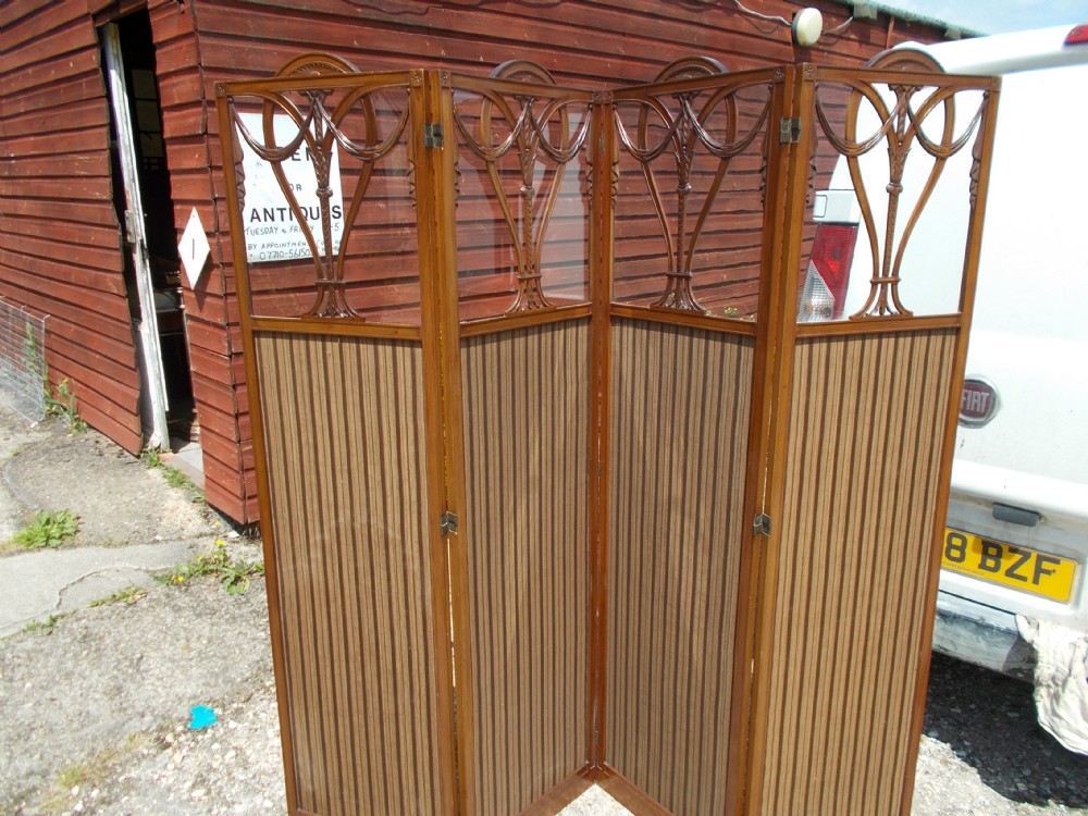 Good quality Edwardian 4 fold dressing screen