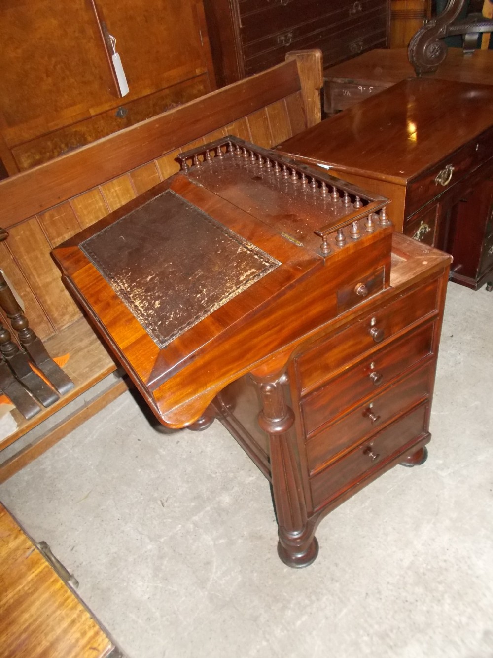 19th century mahogany sliding top Davenport