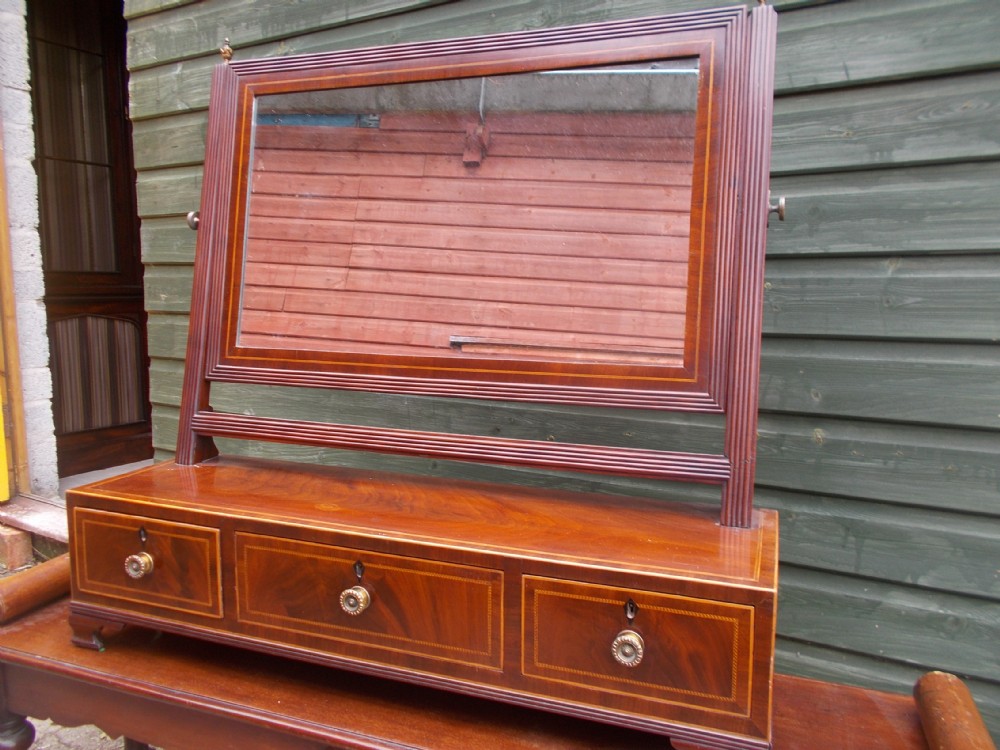 Large 19th century 3 drawer dressing table mirror