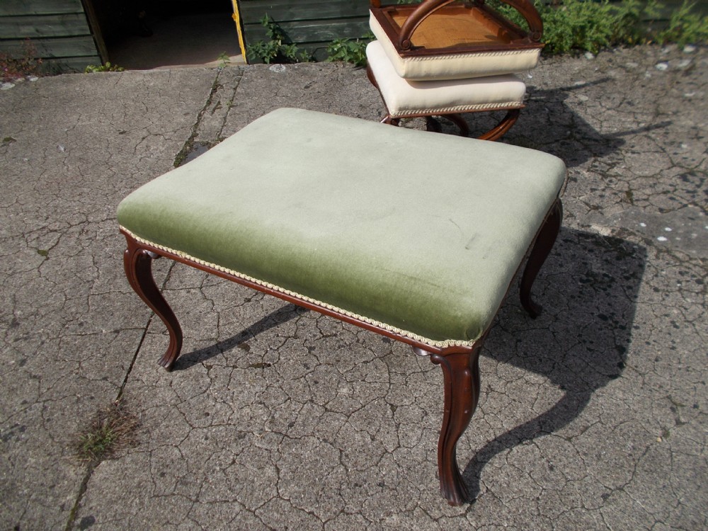 Mid Victorian mahogany frame sofa stool