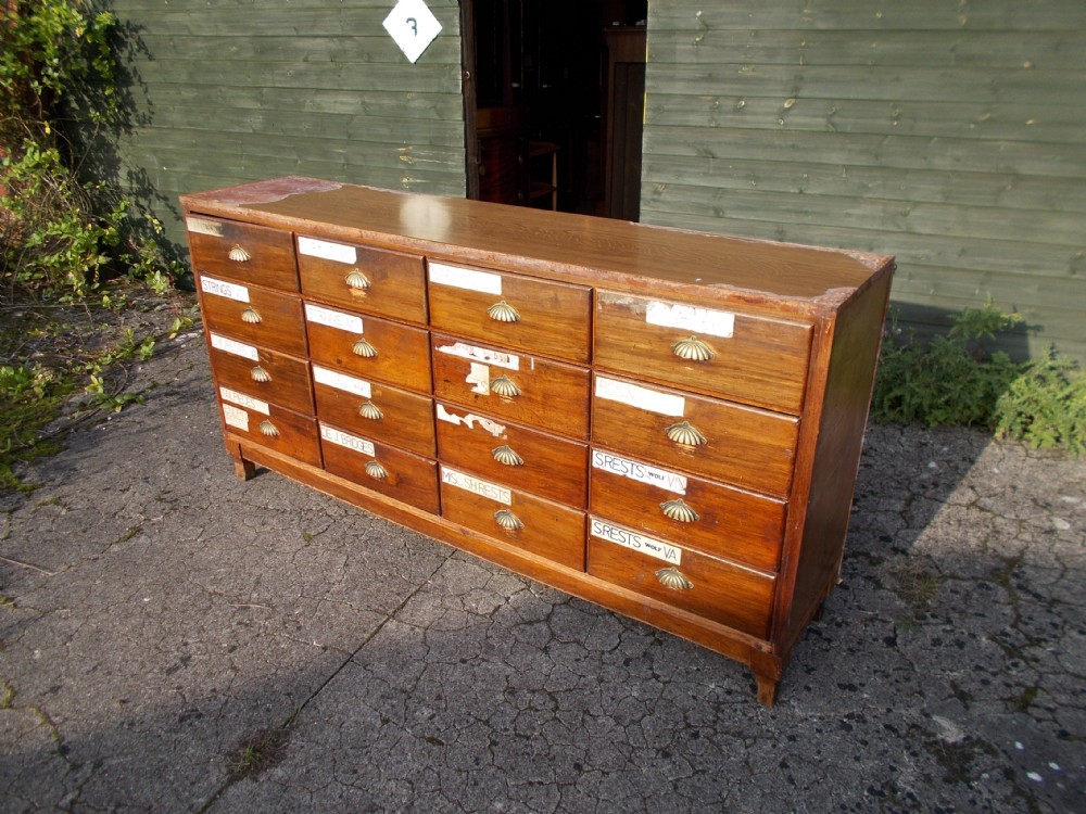 Mahogany 16 drawer haberdashery chest