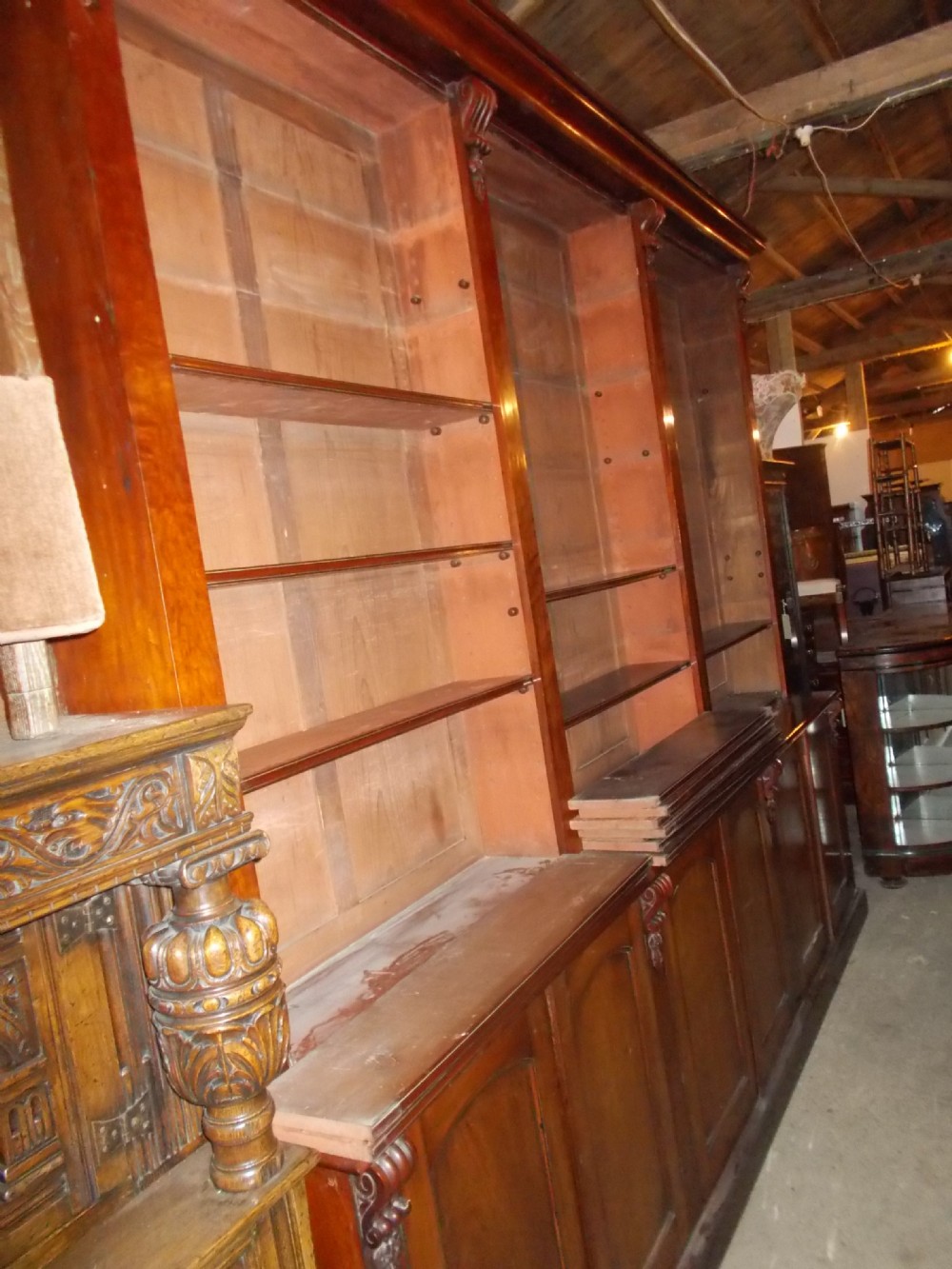 Large 19th century mahogany library bookcase