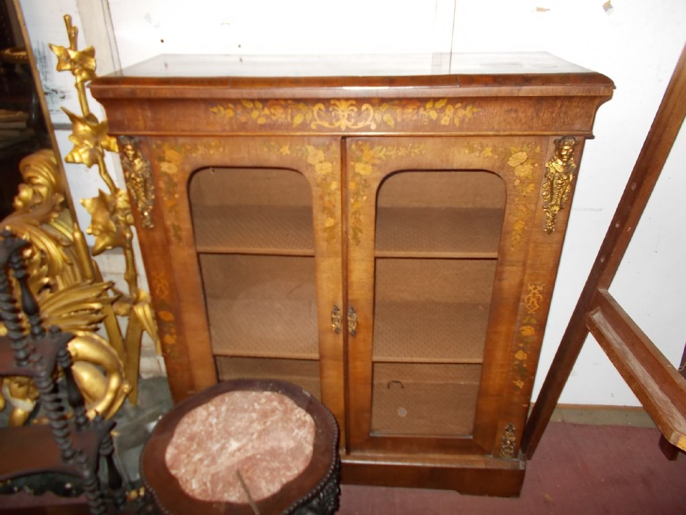 19th century inlaid rosewood 2 door cabinet