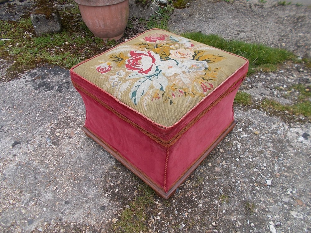 Mid 19th century mahogany frame box seat stool