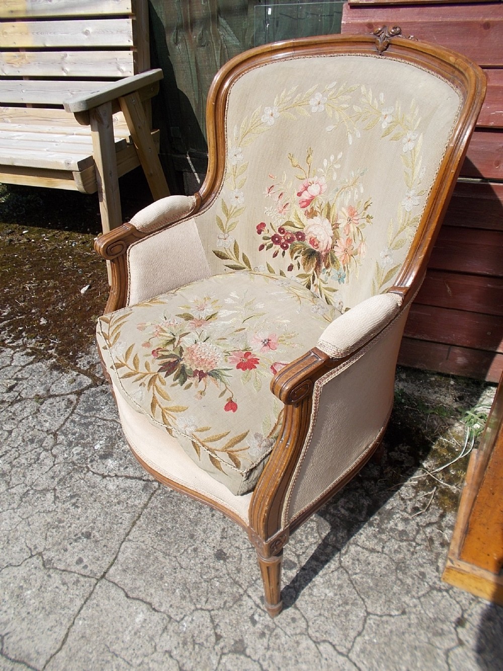 Early 20th century needlework upholstered armchair