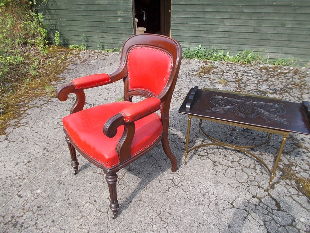 Large 19th century mahogany desk armchair