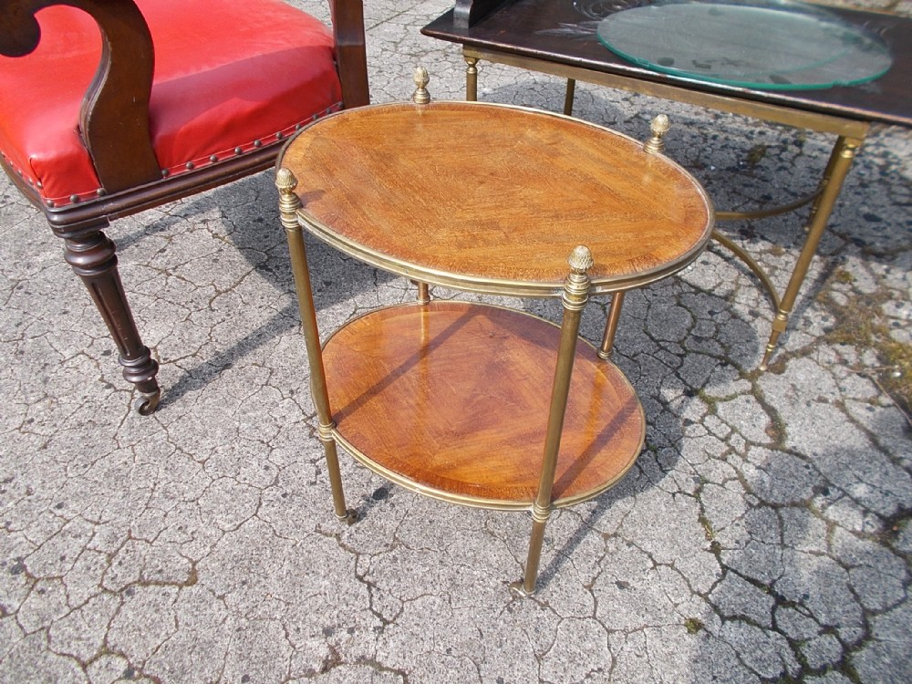 Pretty early 20th century 2 tier brass occasional table
