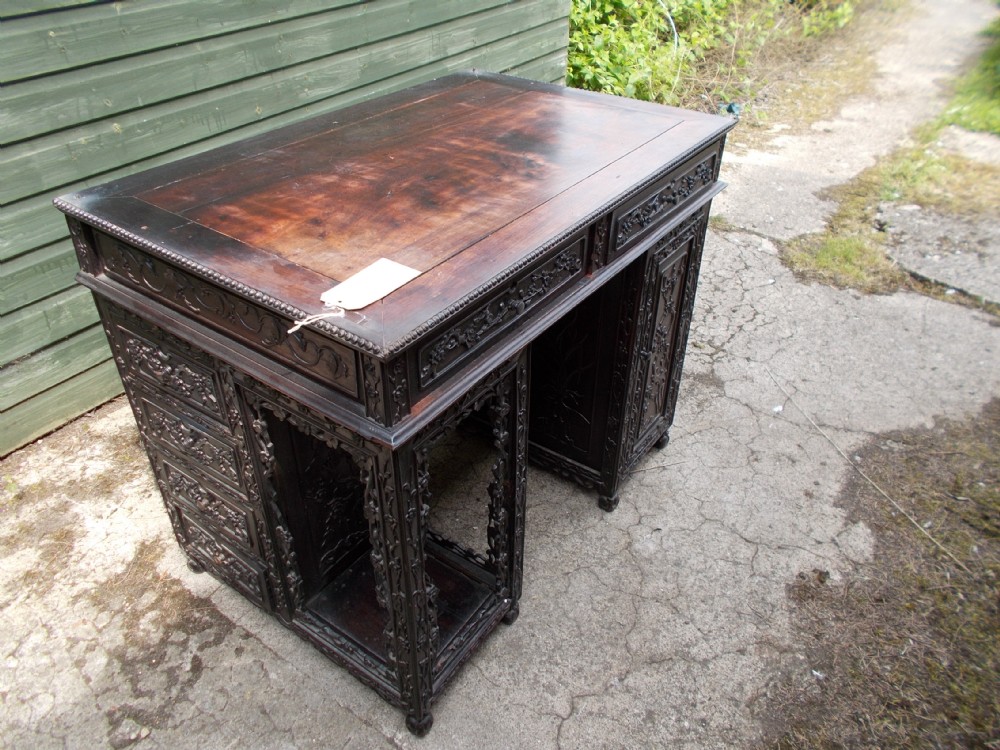 Chinese carved writing table desk
