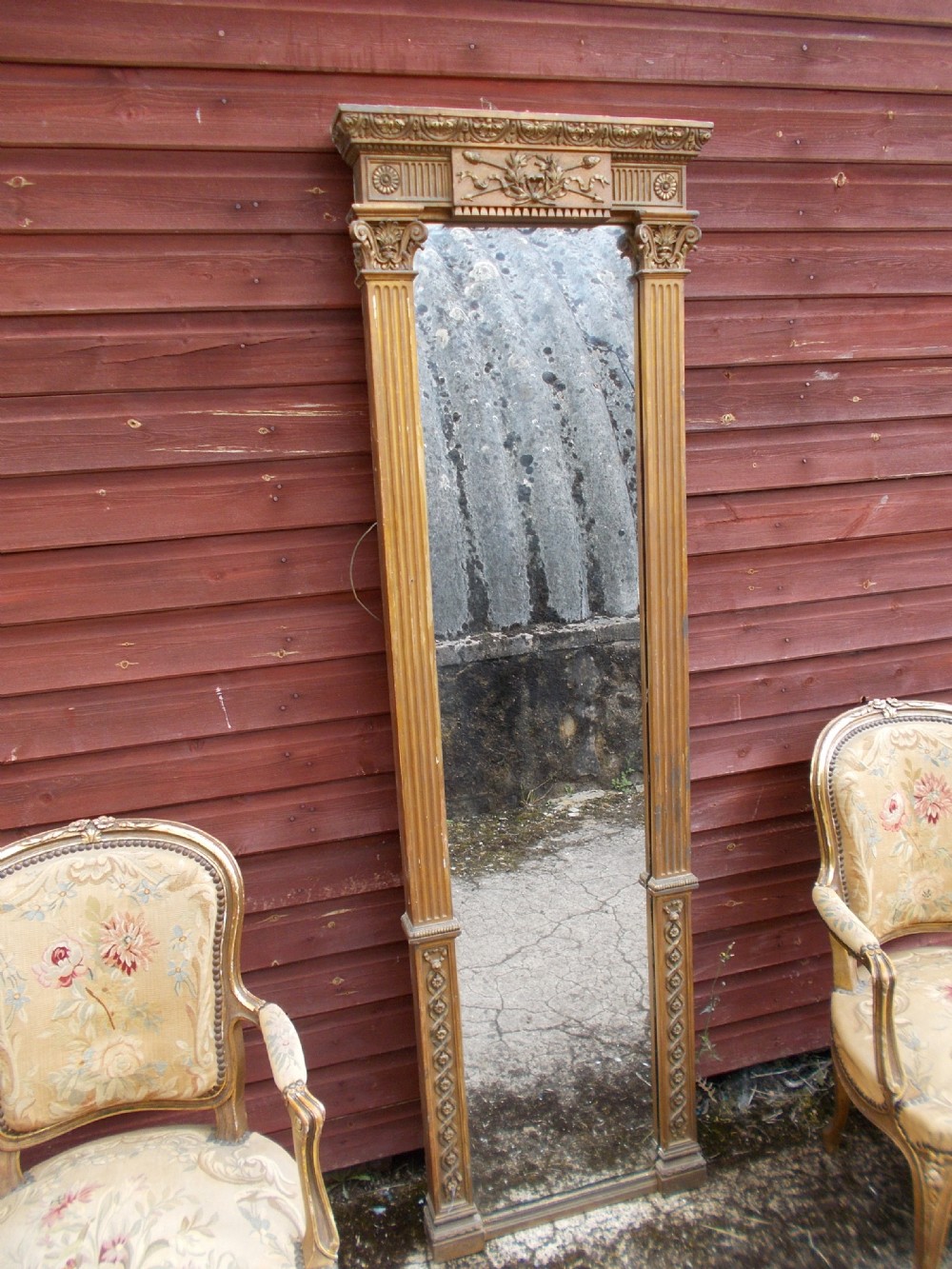 19th century giltwood hall pier mirror