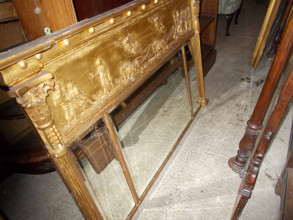 19th century gilt frame overmantel mirror