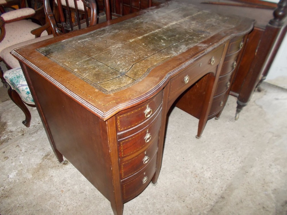 Edwardian inlaid mahogany writing desk