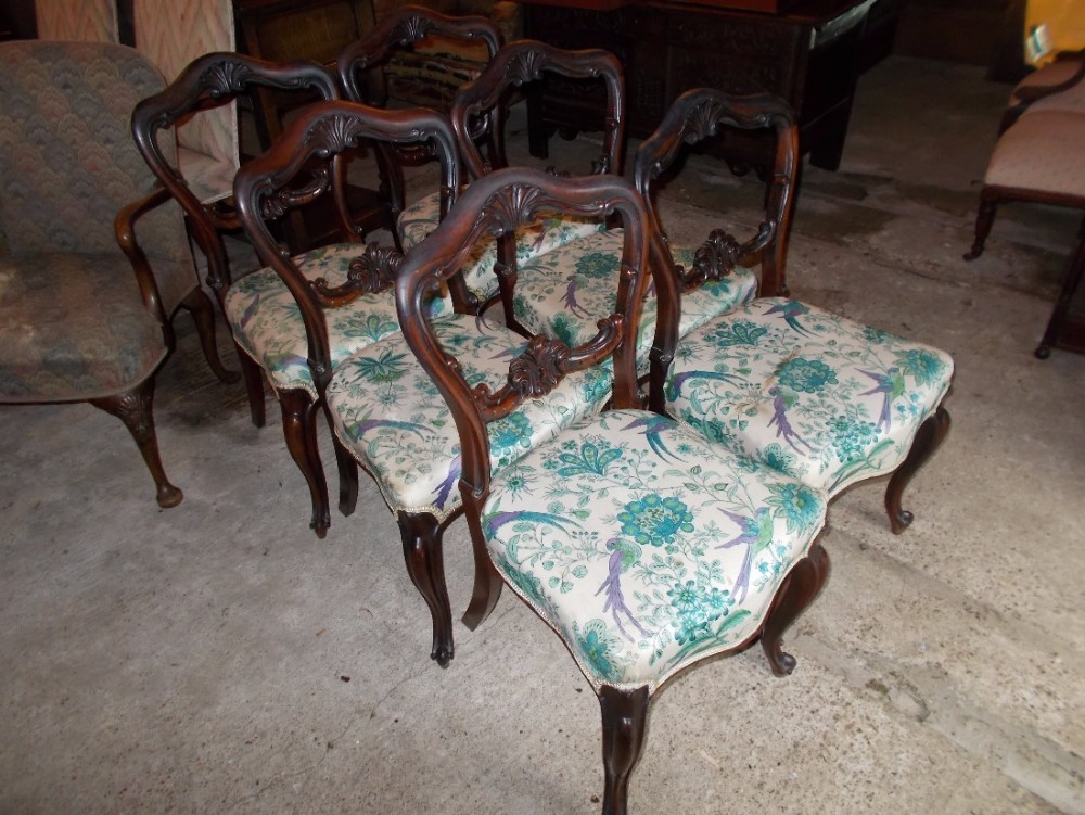 Good set of 19th century rosewood dining chairs