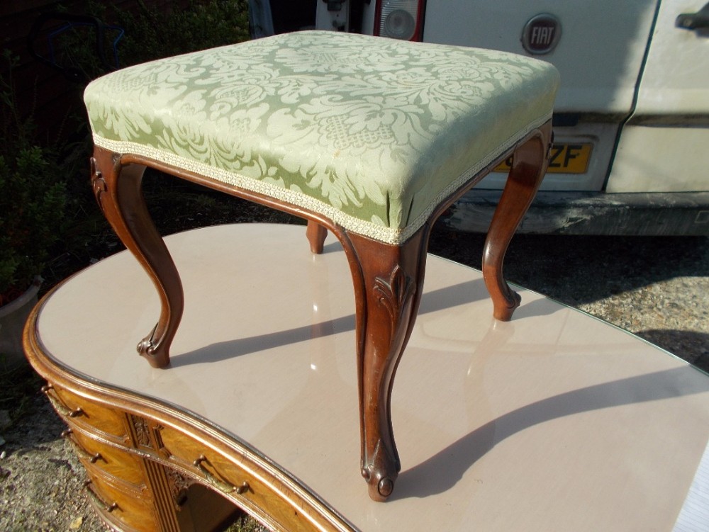 19th century mahogany frame stool