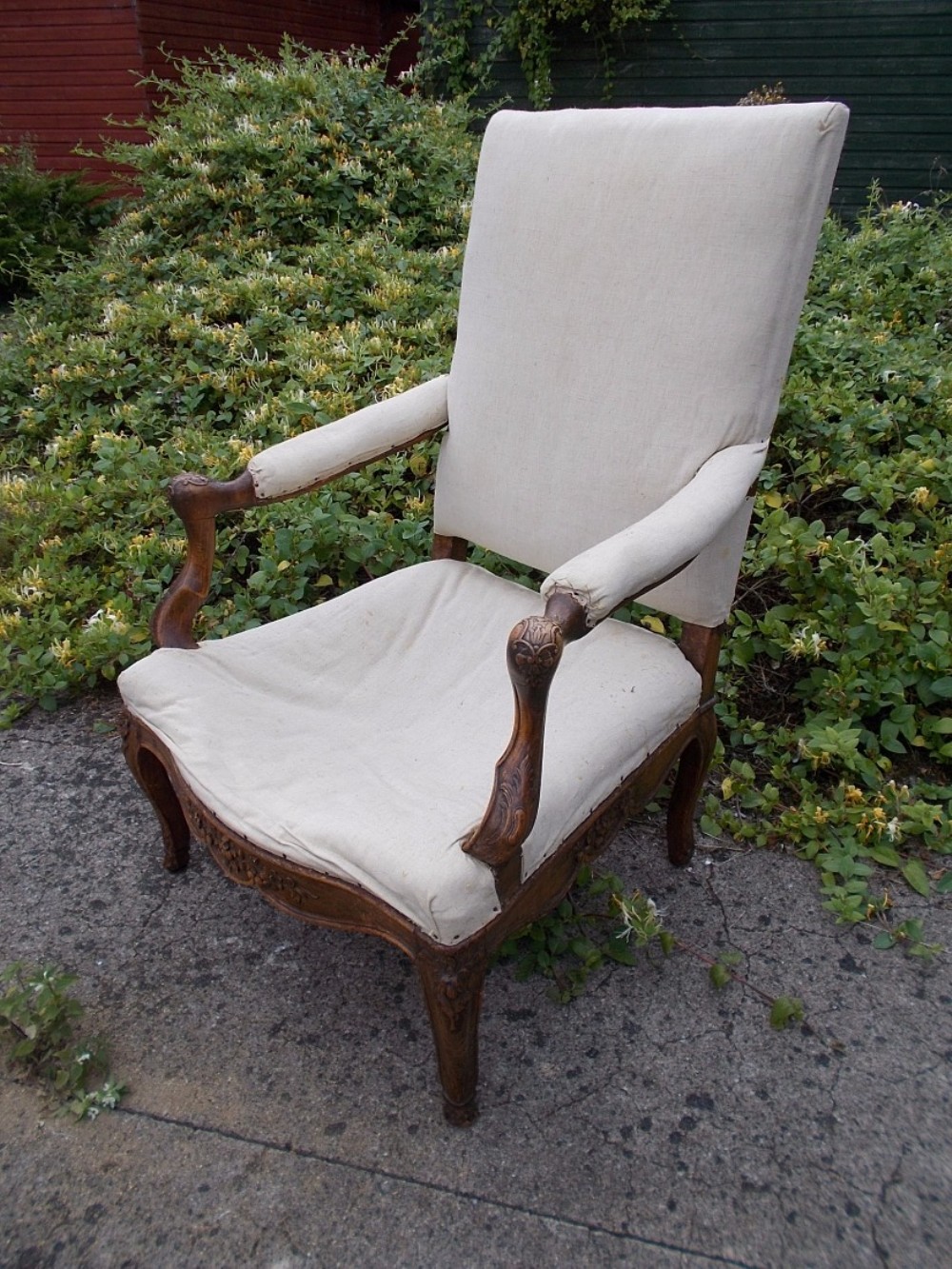 19th century upholstered open armchair