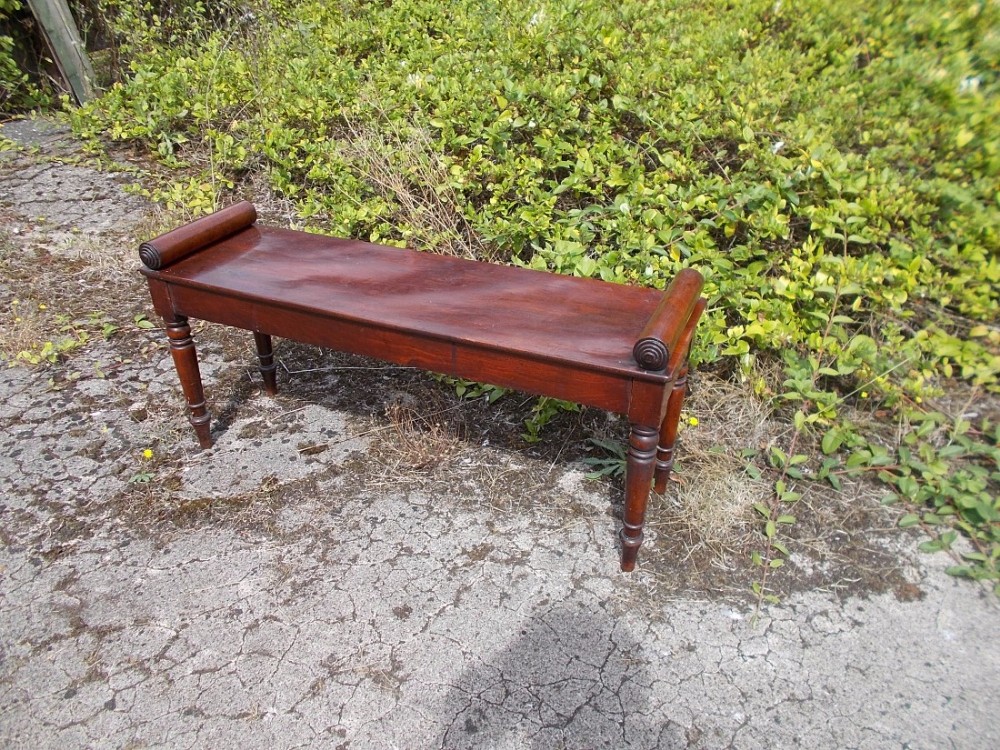 19th century mahogany hall bench