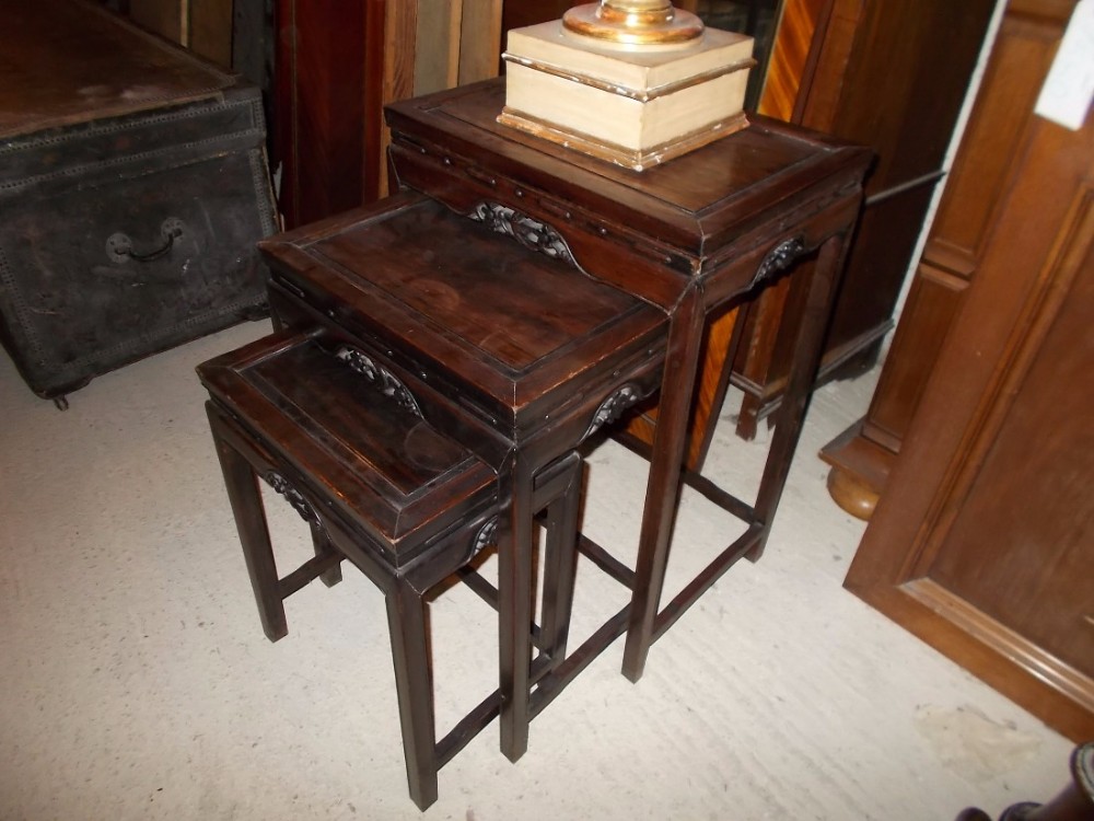 Nest of 3 early 20th century chinese tables