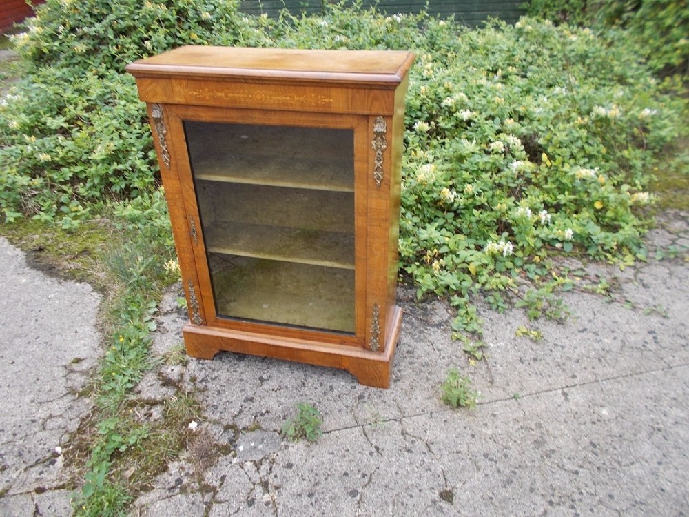 Late 19th century inlaid walnut pier cabinet
