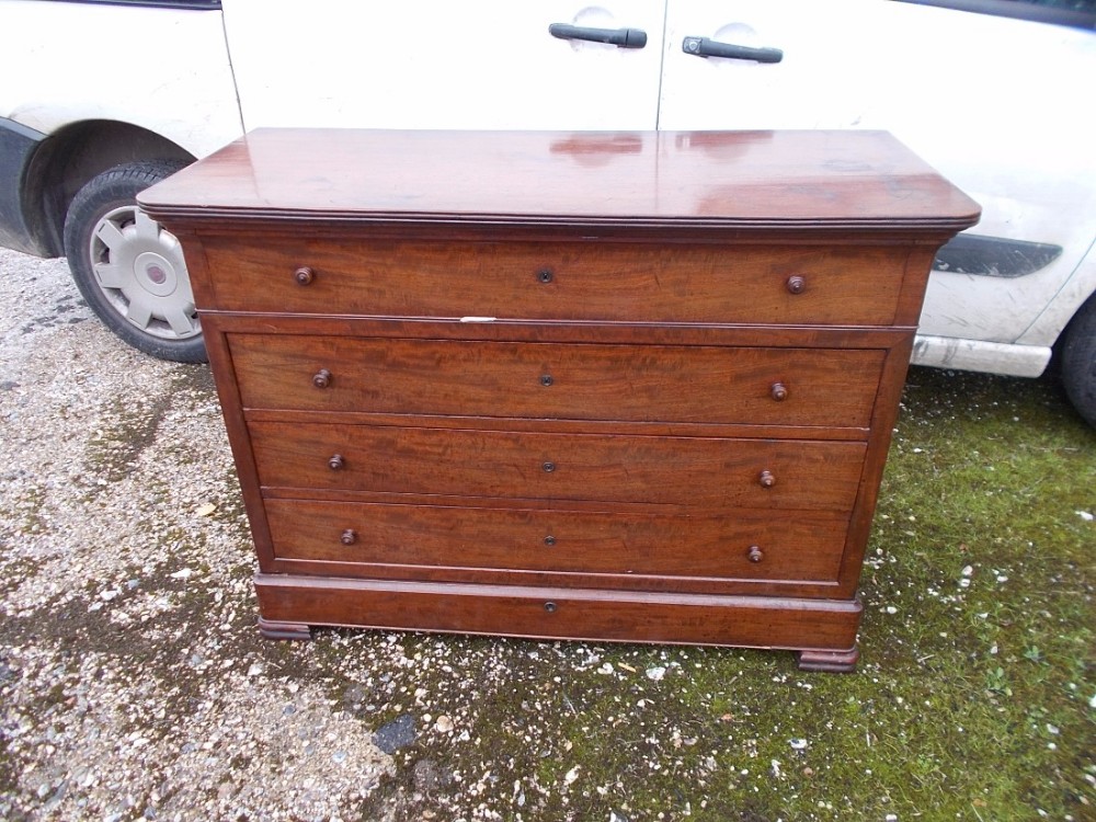 19th century mahogany secretaire chest of 5 drawers