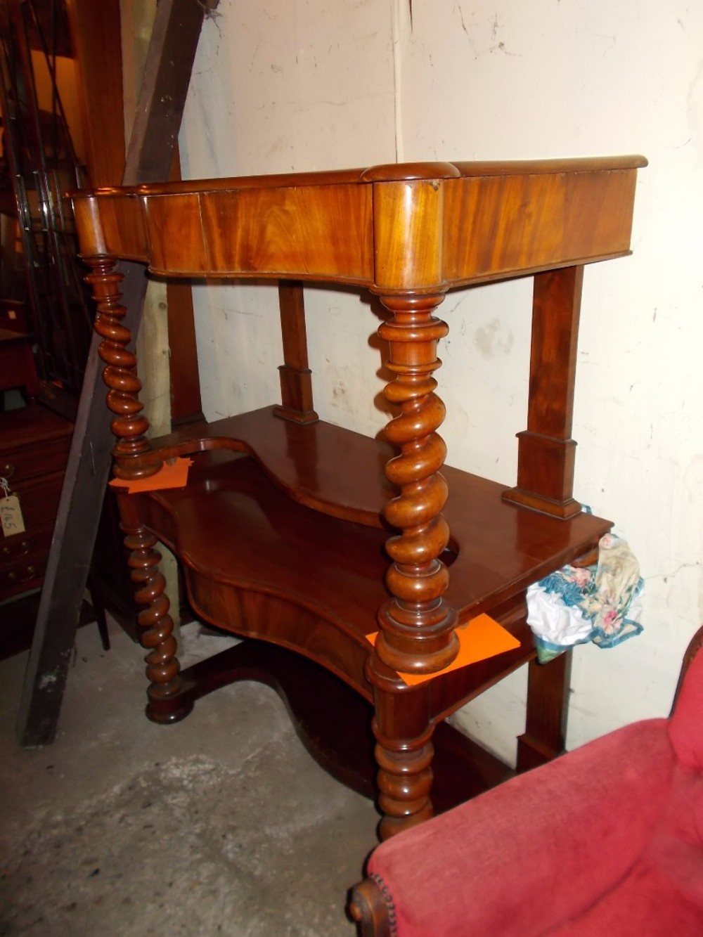 Near pair of 19th century mahogany side tables