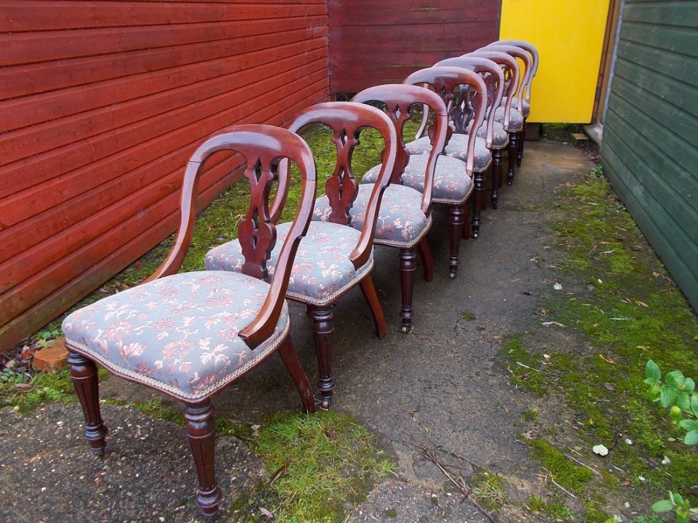 Set of 8 Victorian mahogany dining chairs