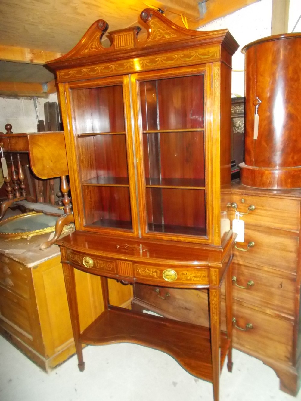 Good quality Edwardian inlaid side cabinet