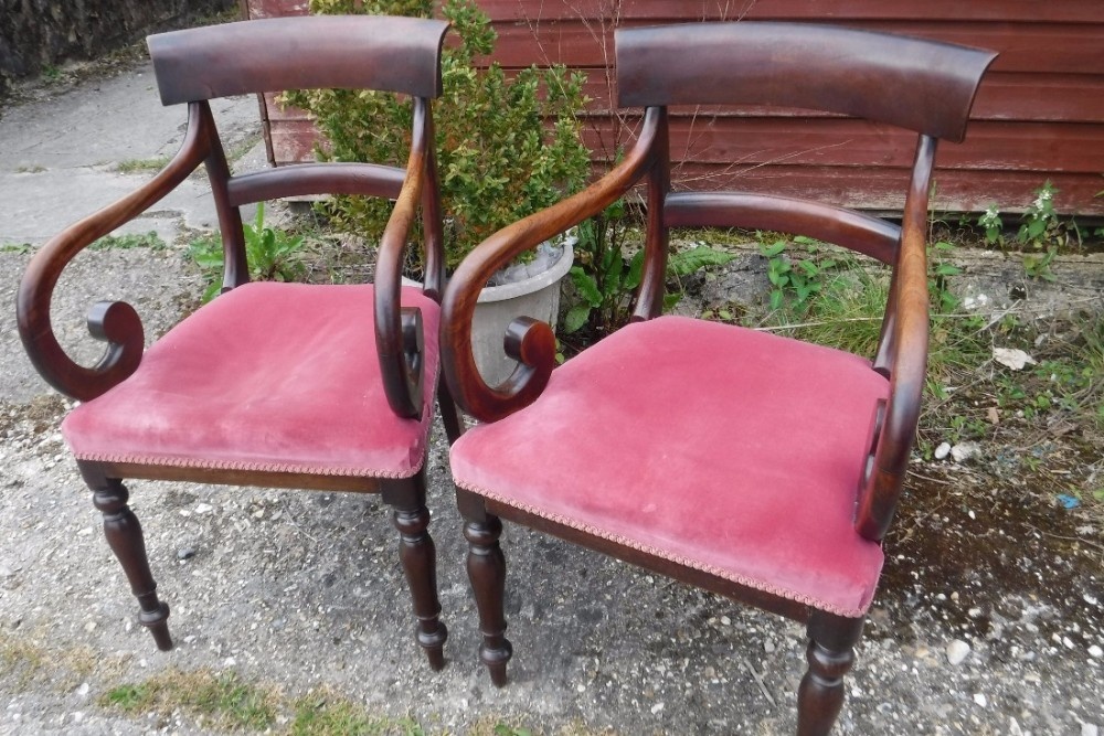 Pair of 19th century mahogany desk armchairs