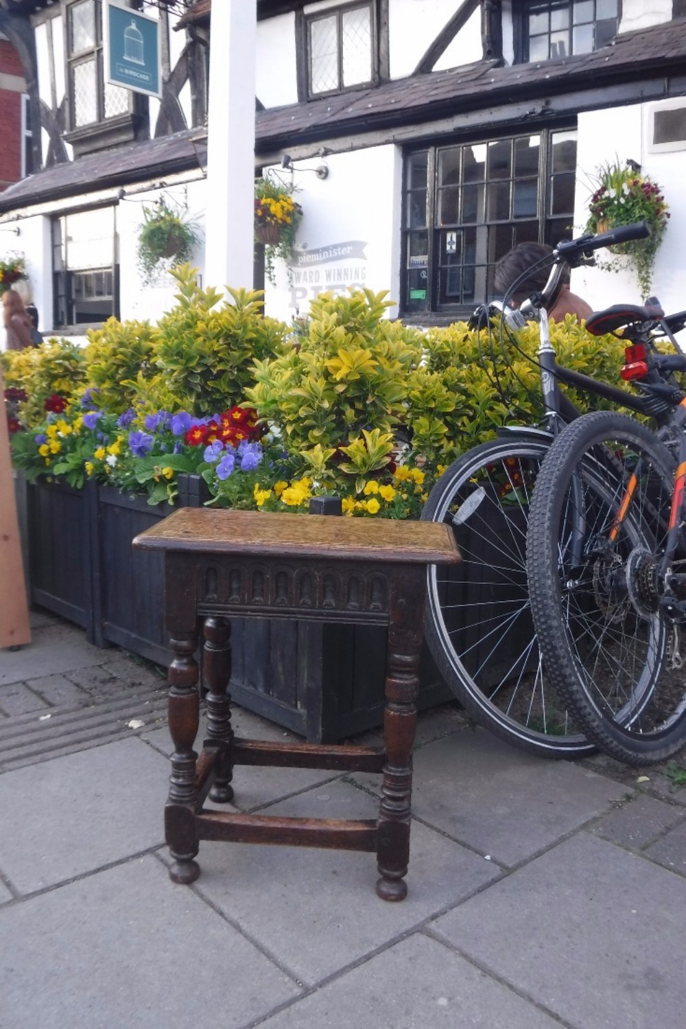 Good carved oak joint stool