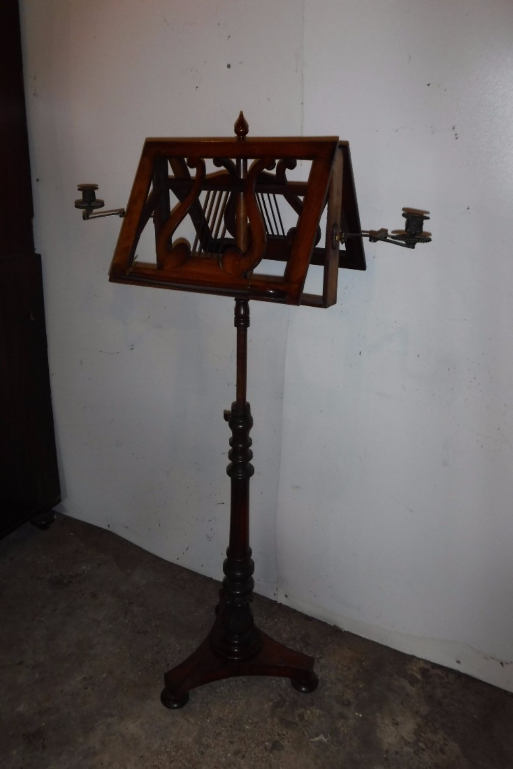 19th century rosewood duet music stand