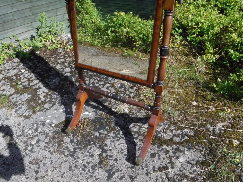19th century mahogany cheval dressing mirror View V
