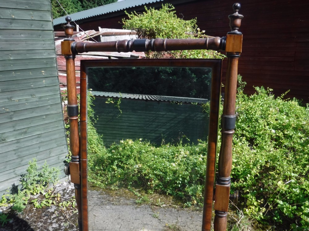19th century mahogany cheval dressing mirror View VI
