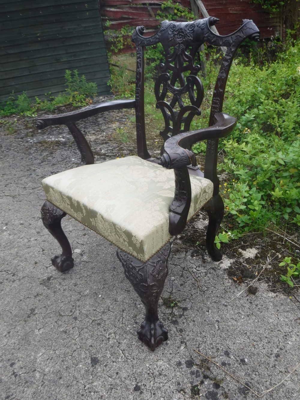 Good late 19th century carved desk armchair View II