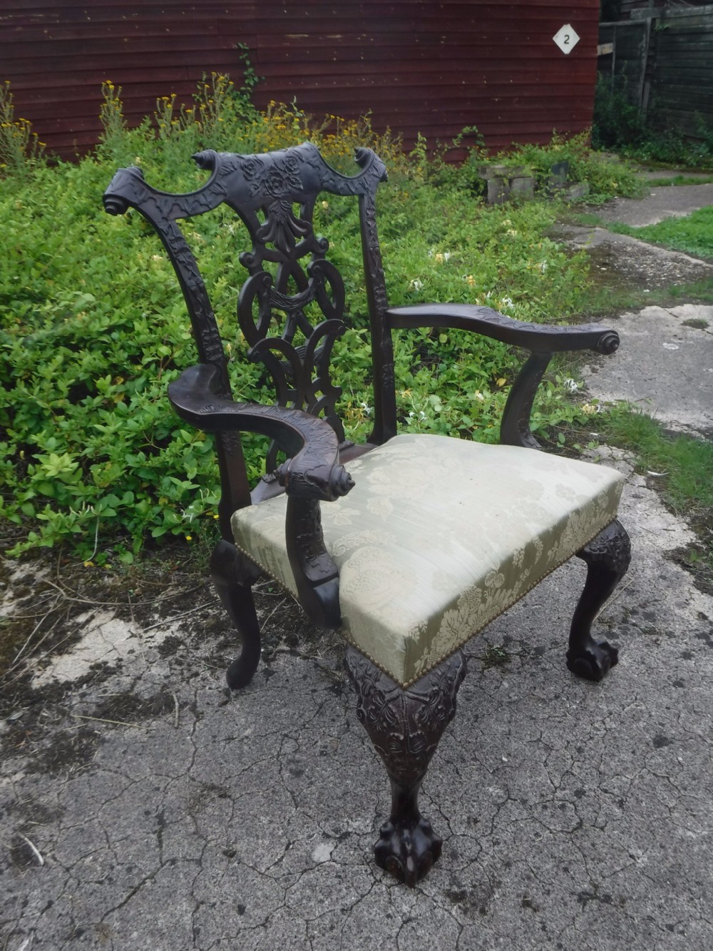 Good late 19th century carved desk armchair View V