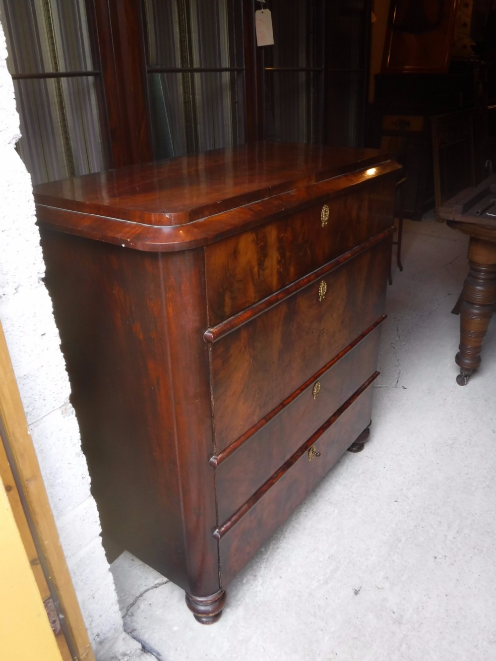 19th century mahogany 4 drawer chest of drawers View III