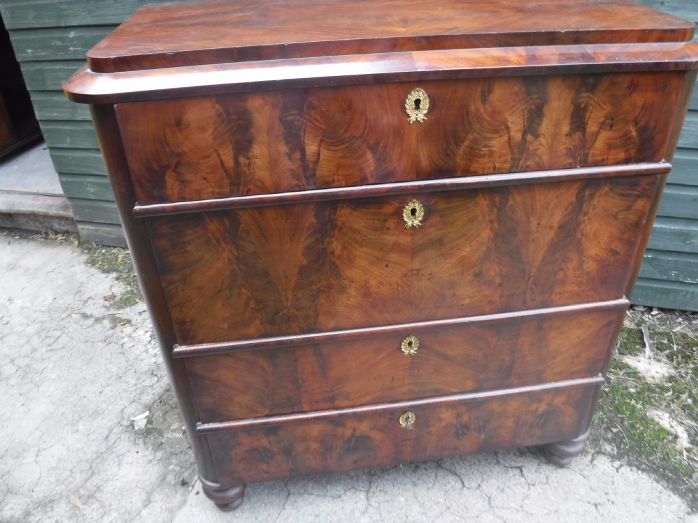 19th century mahogany 4 drawer chest of drawers View IV