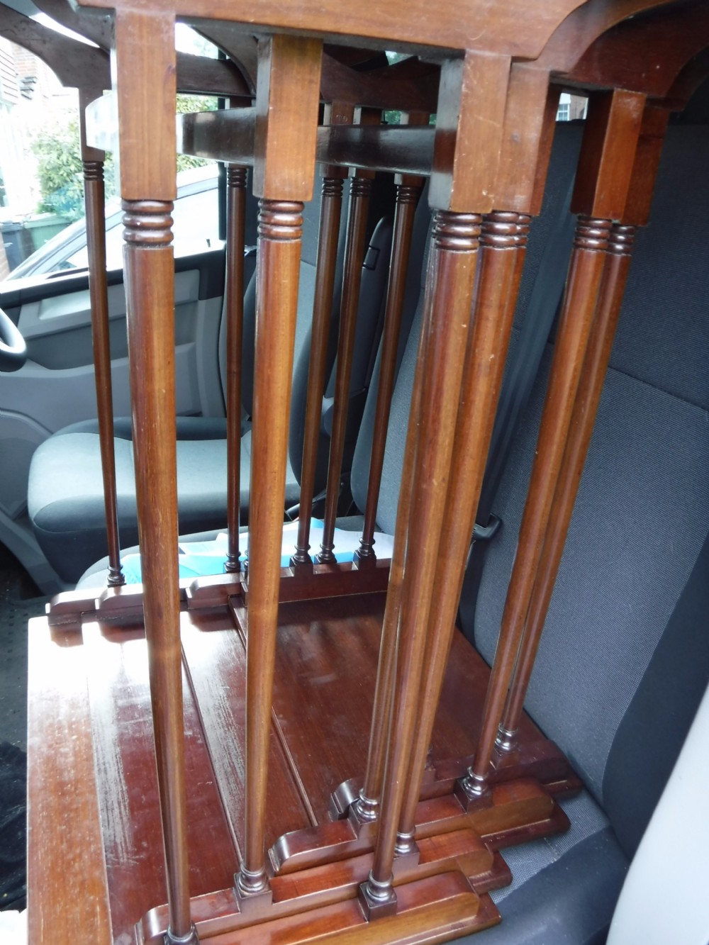 Good nest of solid mahogany tables View III