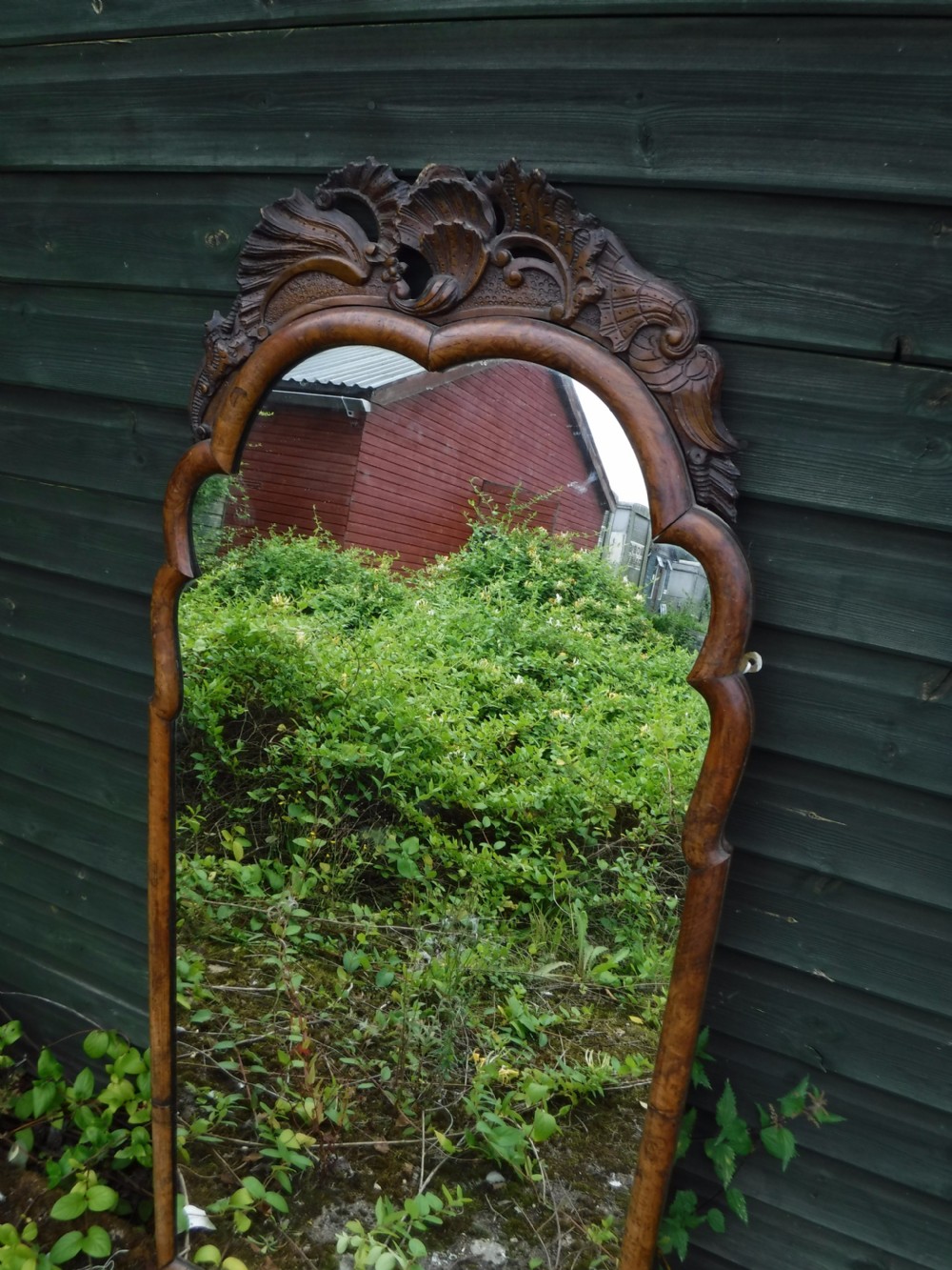 Late Georgian walnut frame wall mirror View II