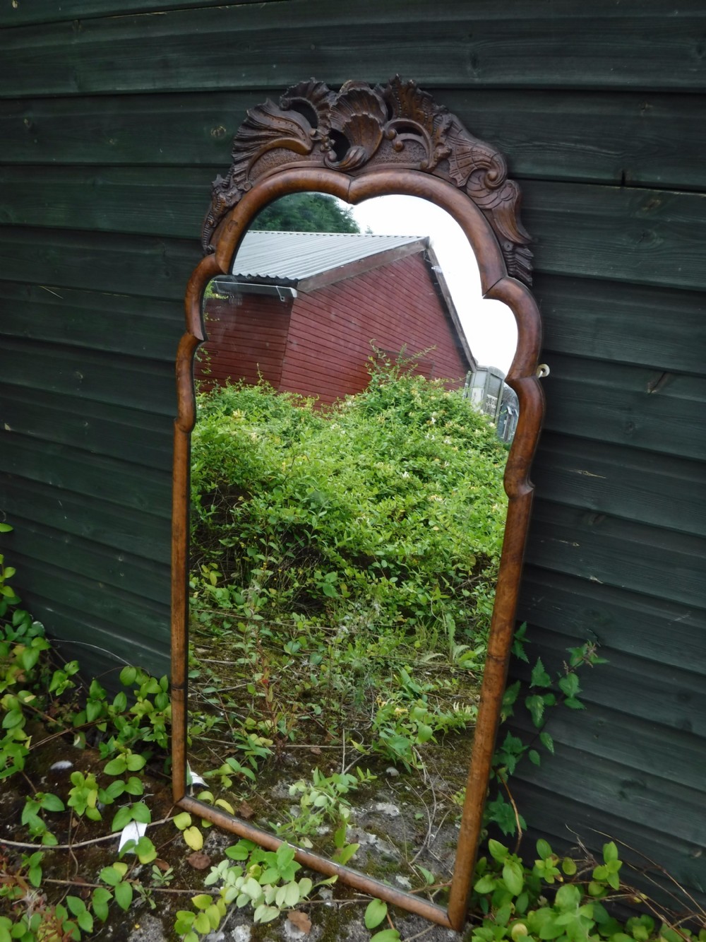 Late Georgian walnut frame wall mirror View III