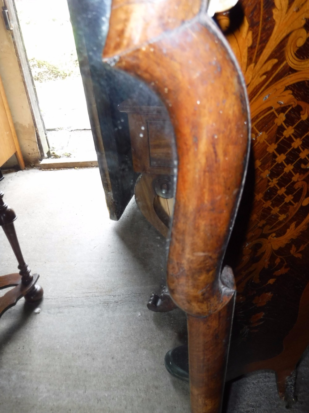 Late Georgian walnut frame wall mirror View VI