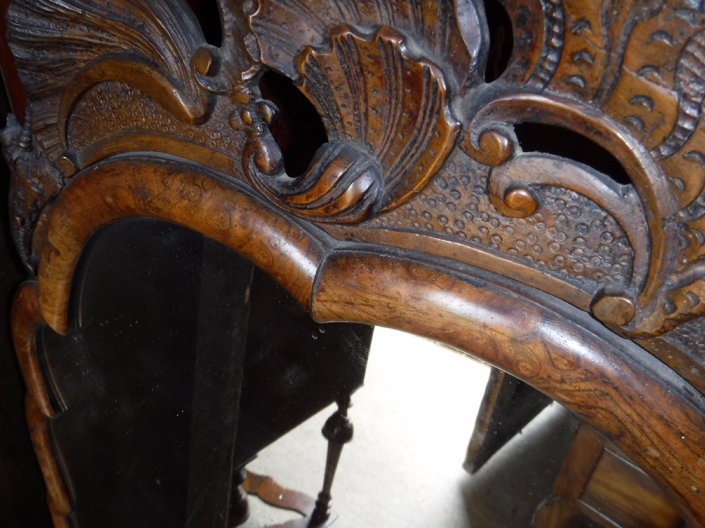 Late Georgian walnut frame wall mirror View VIII